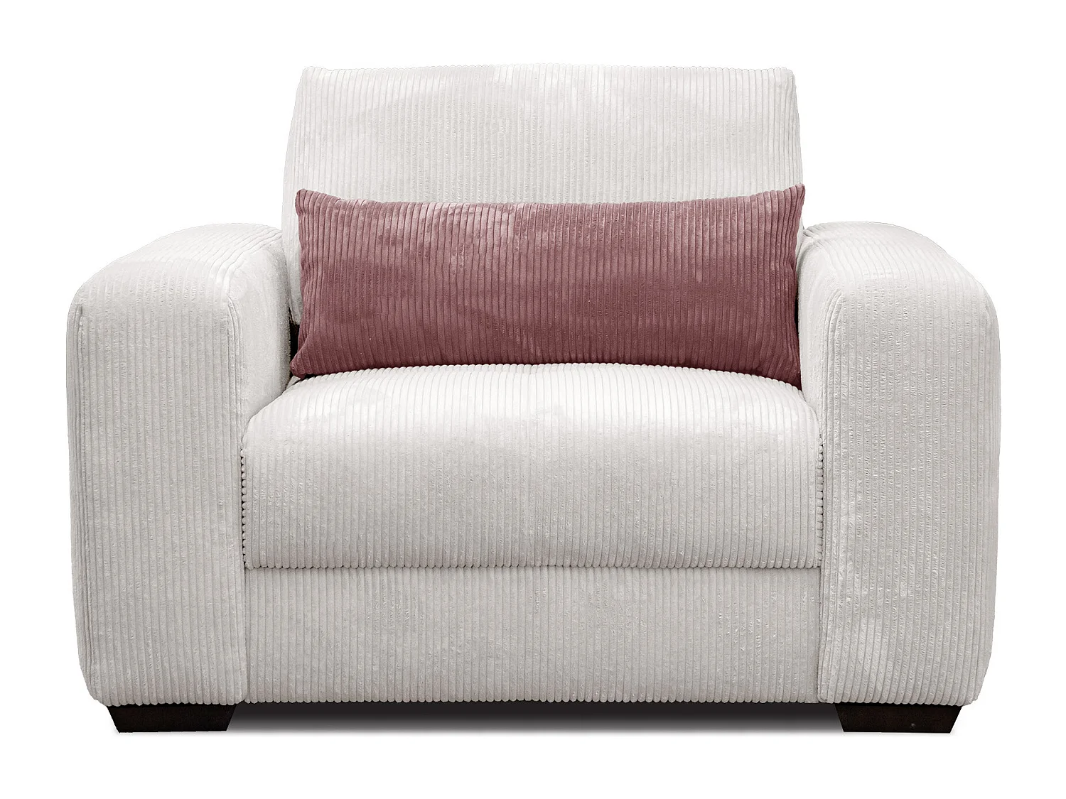 FAUTEUIL OLI en velours côtelé gris clair