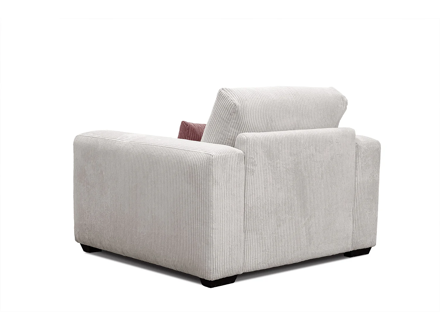 FAUTEUIL OLI en velours côtelé gris clair