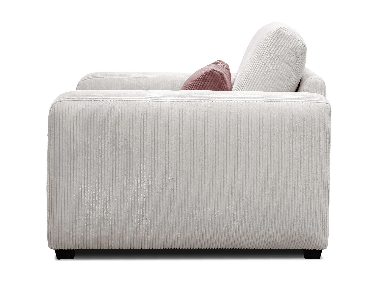 FAUTEUIL OLI en velours côtelé gris clair