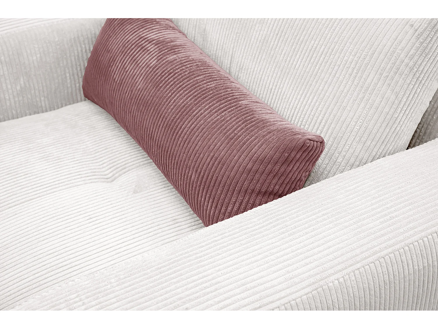 FAUTEUIL OLI en velours côtelé gris clair