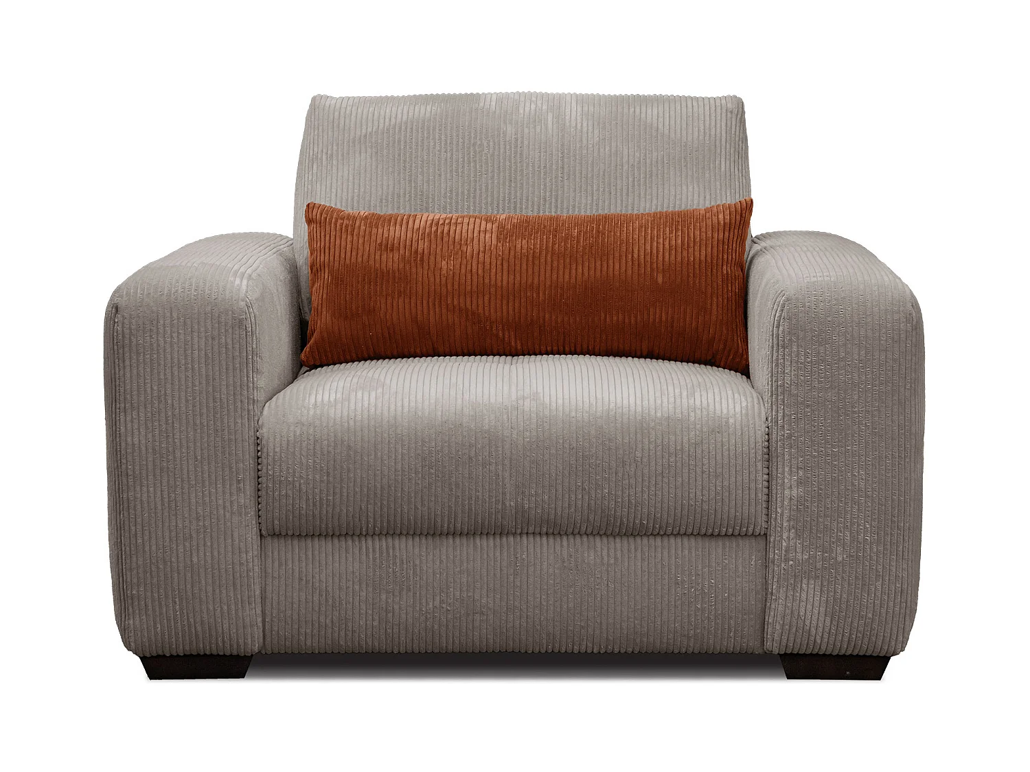 FAUTEUIL OLI en velours côtelé blanc perle