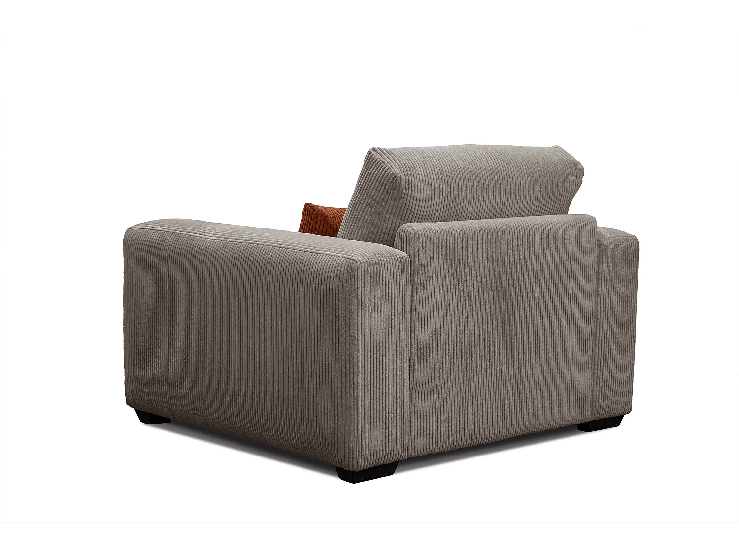 FAUTEUIL OLI en velours côtelé blanc perle