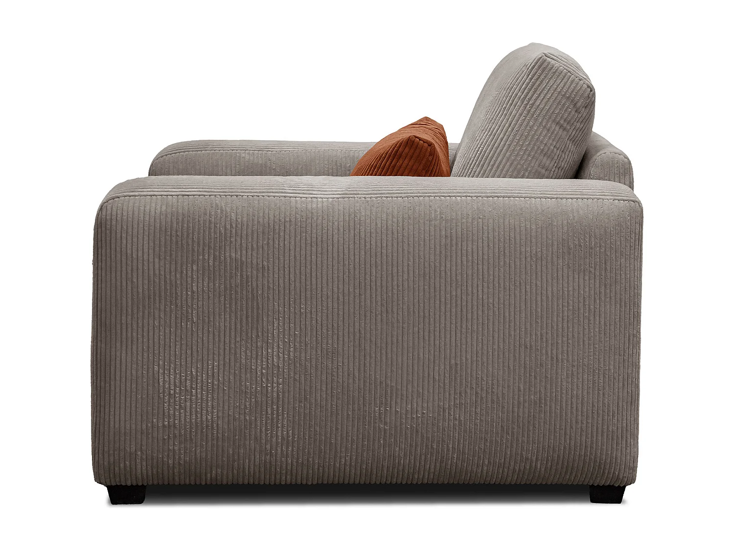 FAUTEUIL OLI en velours côtelé blanc perle