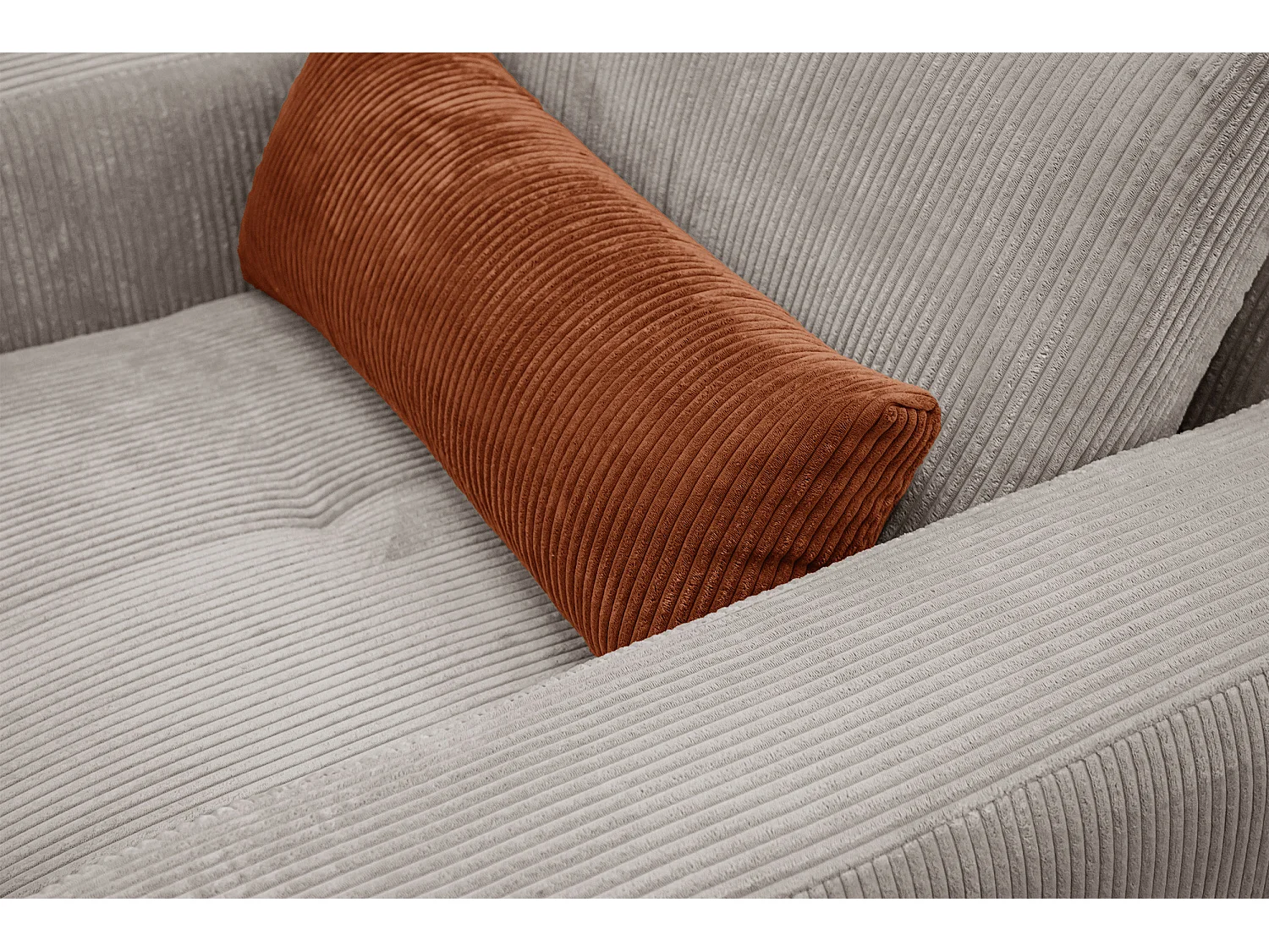 FAUTEUIL OLI en velours côtelé blanc perle