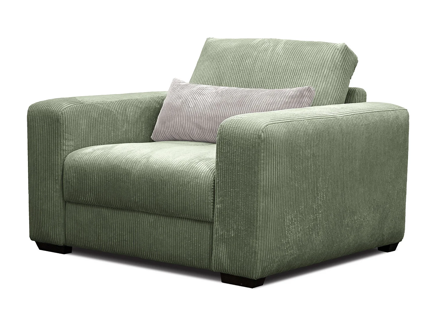 FAUTEUIL OLI en velours côtelé olive