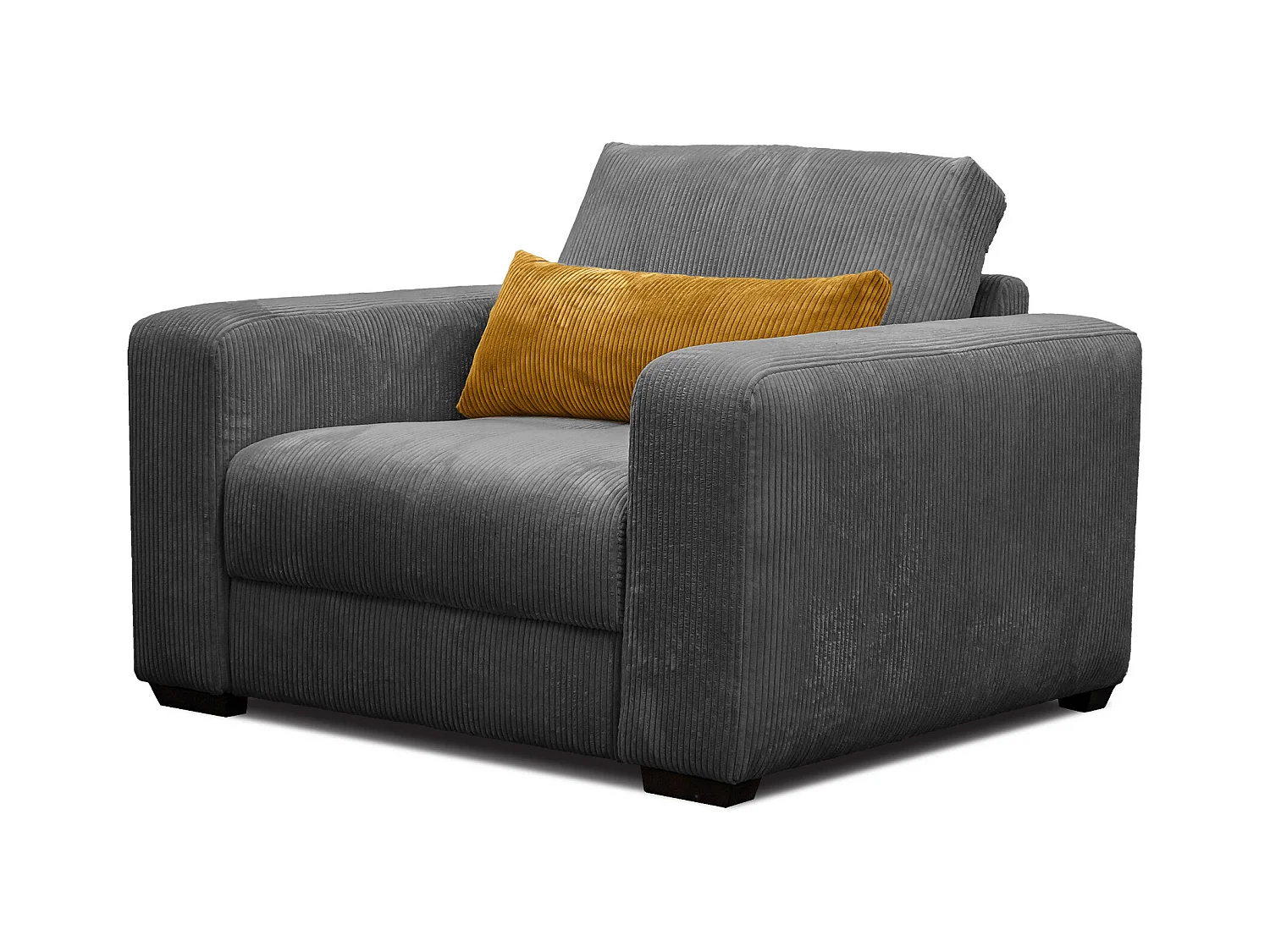 FAUTEUIL OLI en velours côtelé taupe