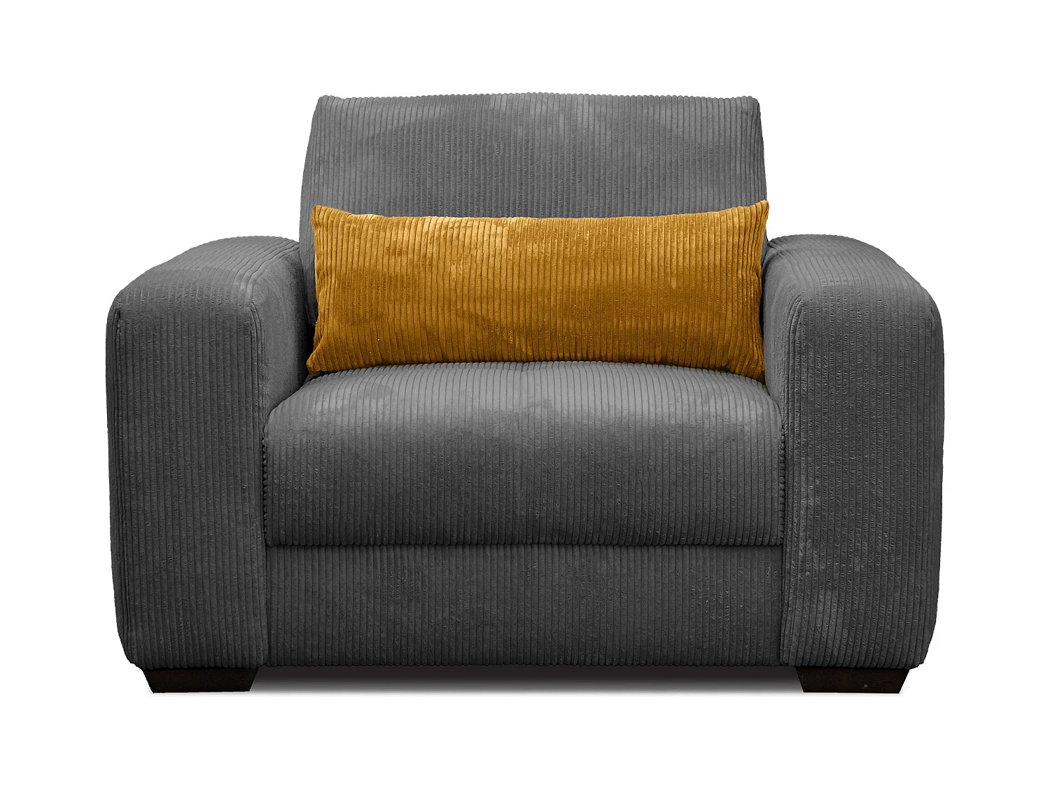 FAUTEUIL OLI en velours côtelé taupe