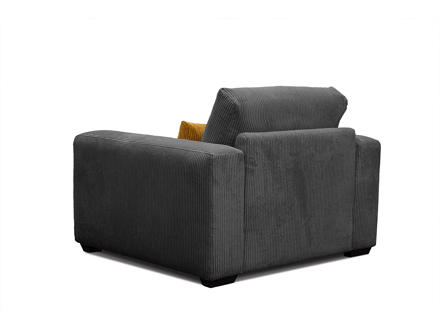 FAUTEUIL OLI en velours côtelé taupe