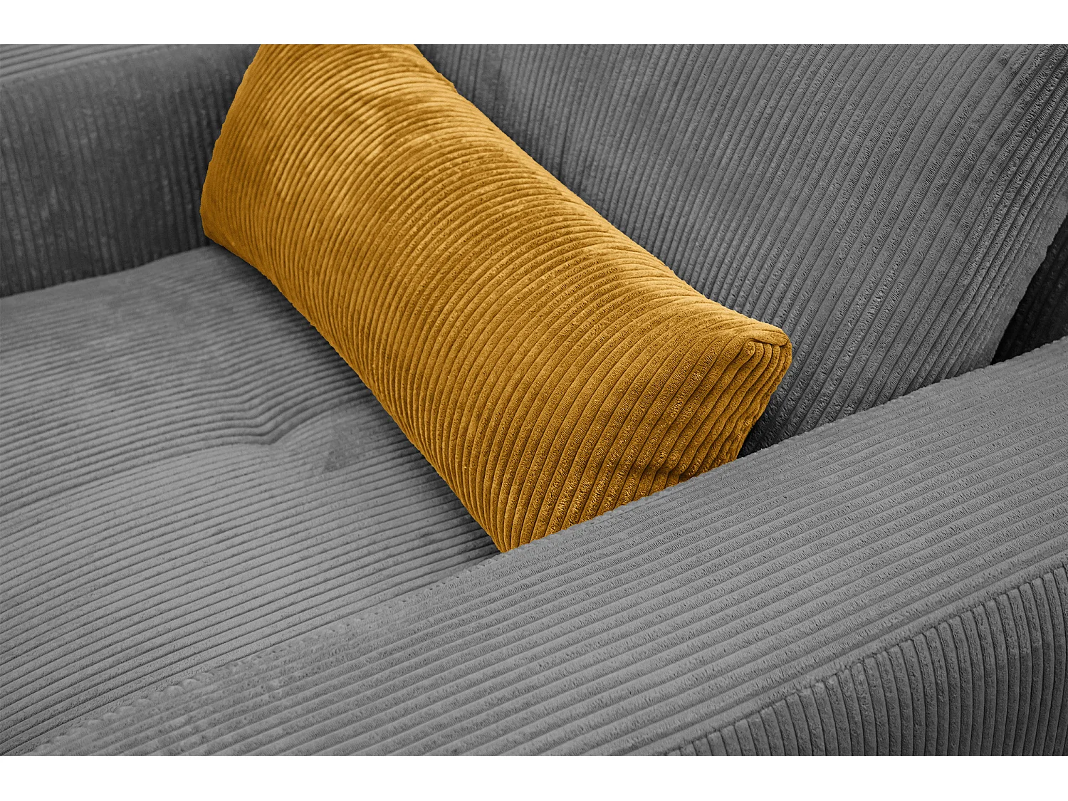 FAUTEUIL OLI en velours côtelé taupe