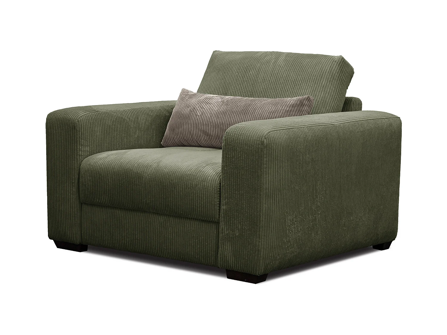 FAUTEUIL OLI en velours côtelé jaune foncé