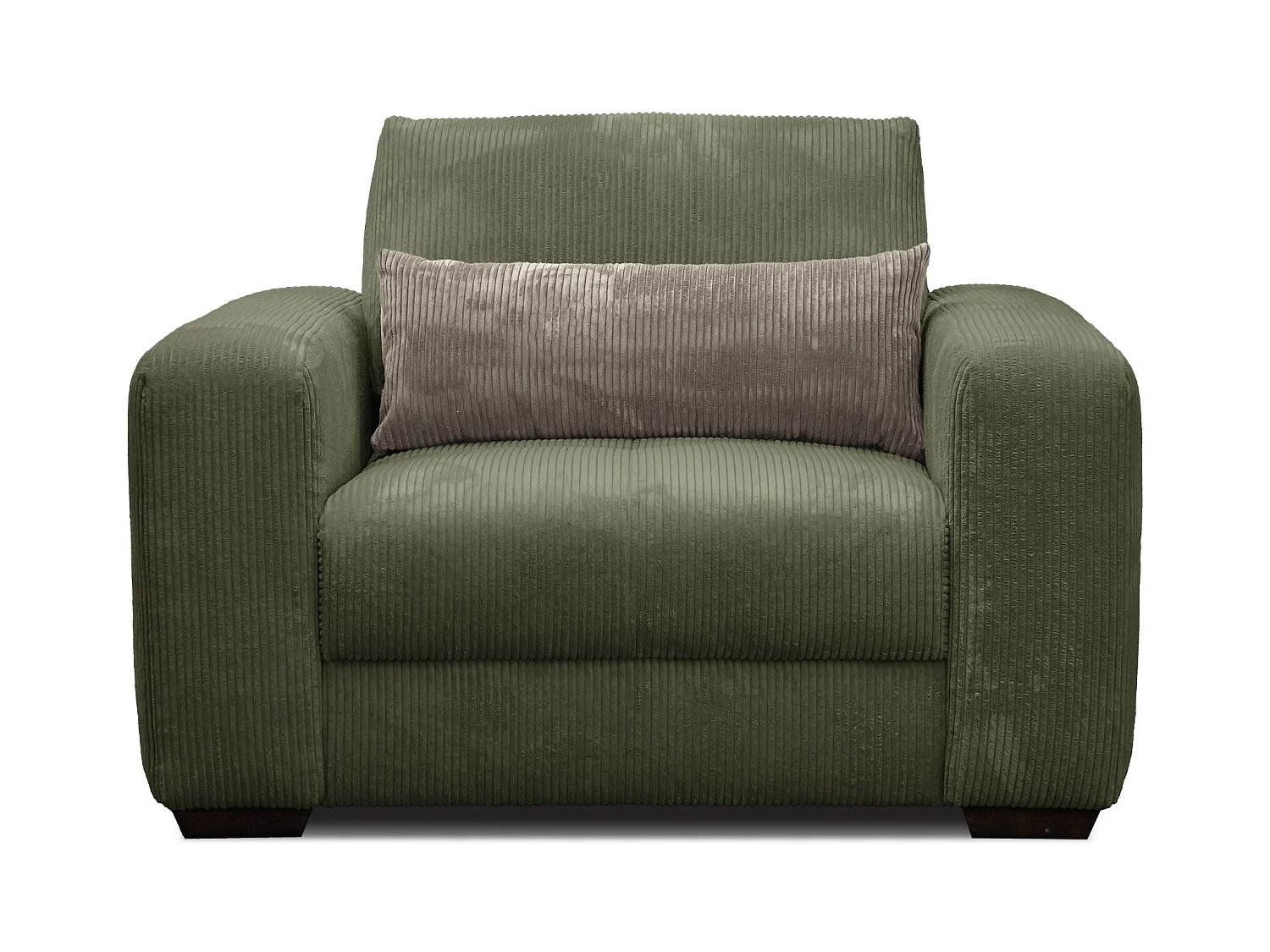 FAUTEUIL OLI en velours côtelé jaune foncé