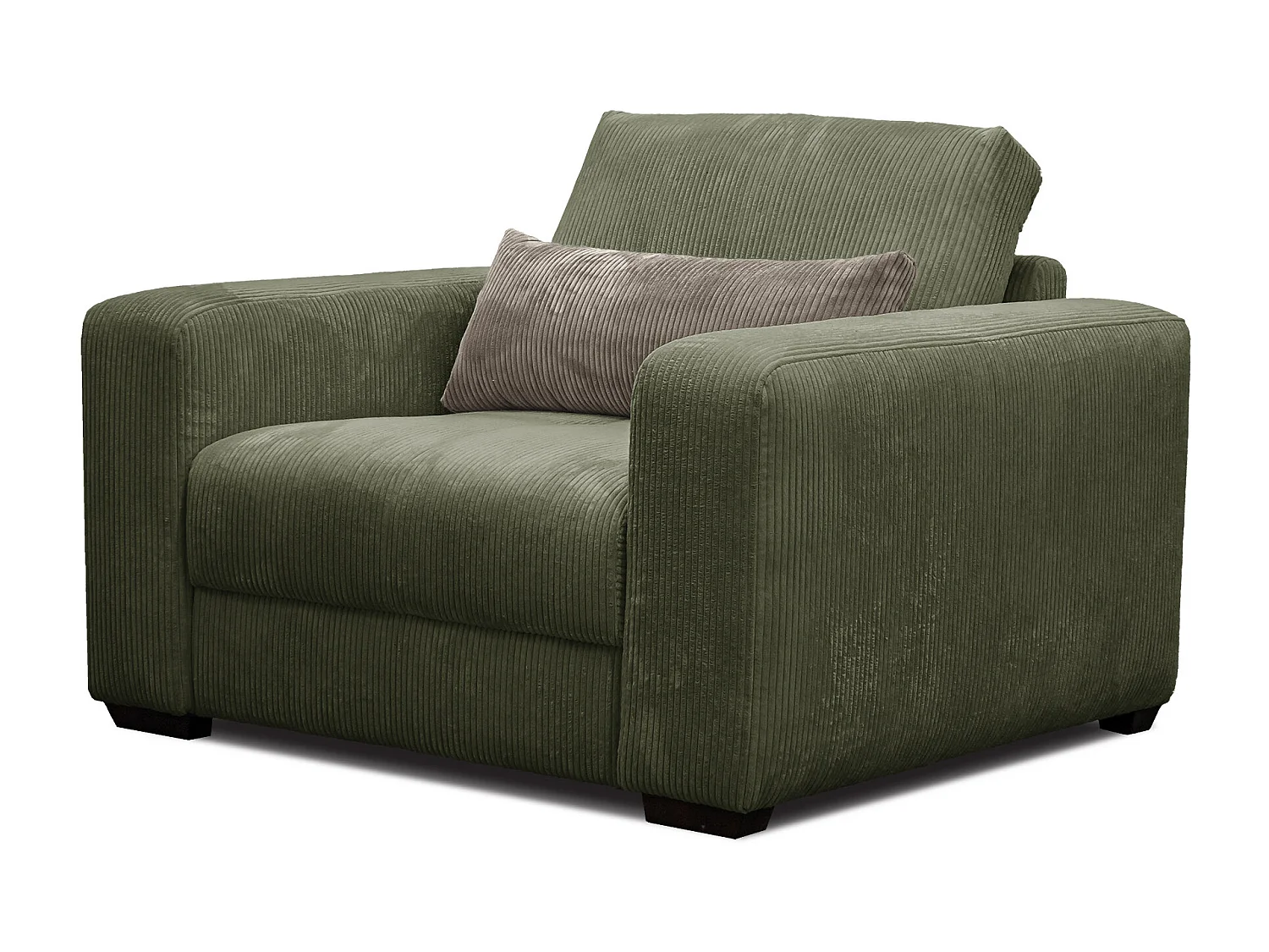 FAUTEUIL OLI en velours côtelé jaune foncé