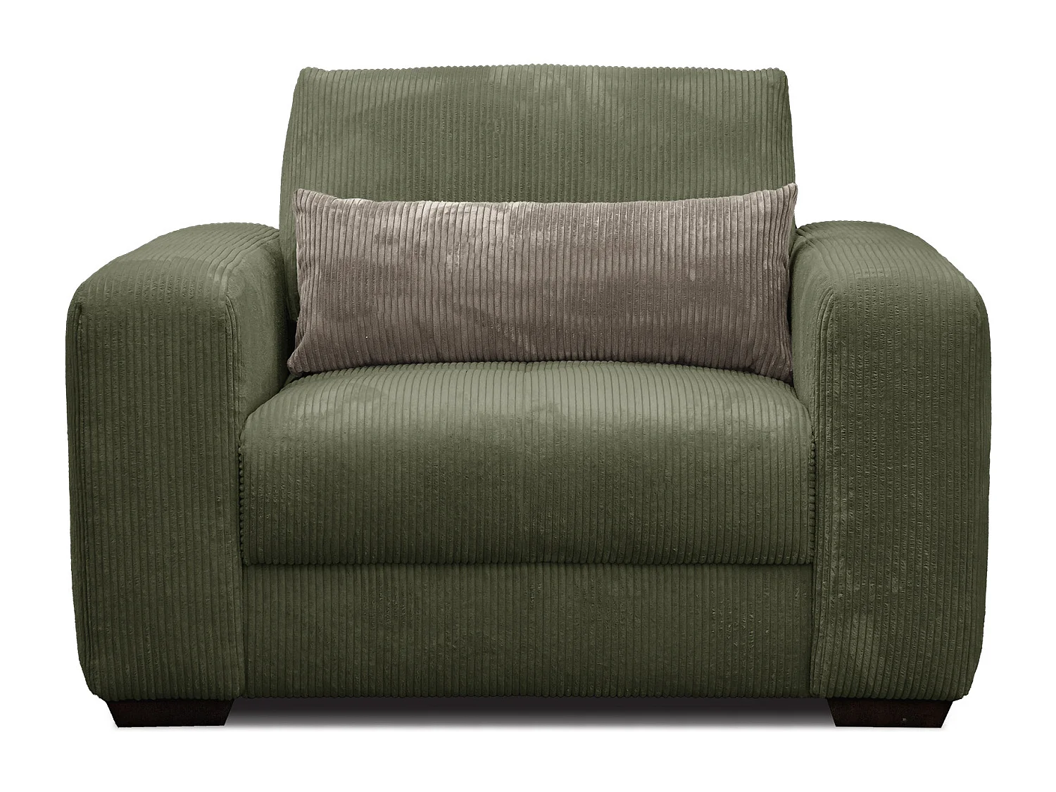 FAUTEUIL OLI en velours côtelé jaune foncé