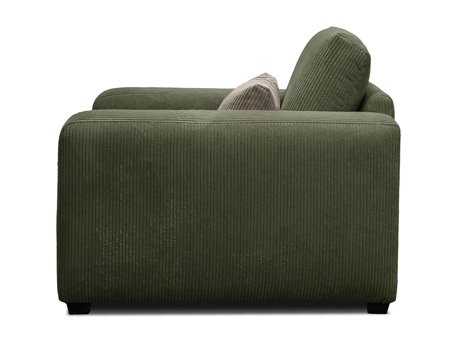 FAUTEUIL OLI en velours côtelé jaune foncé