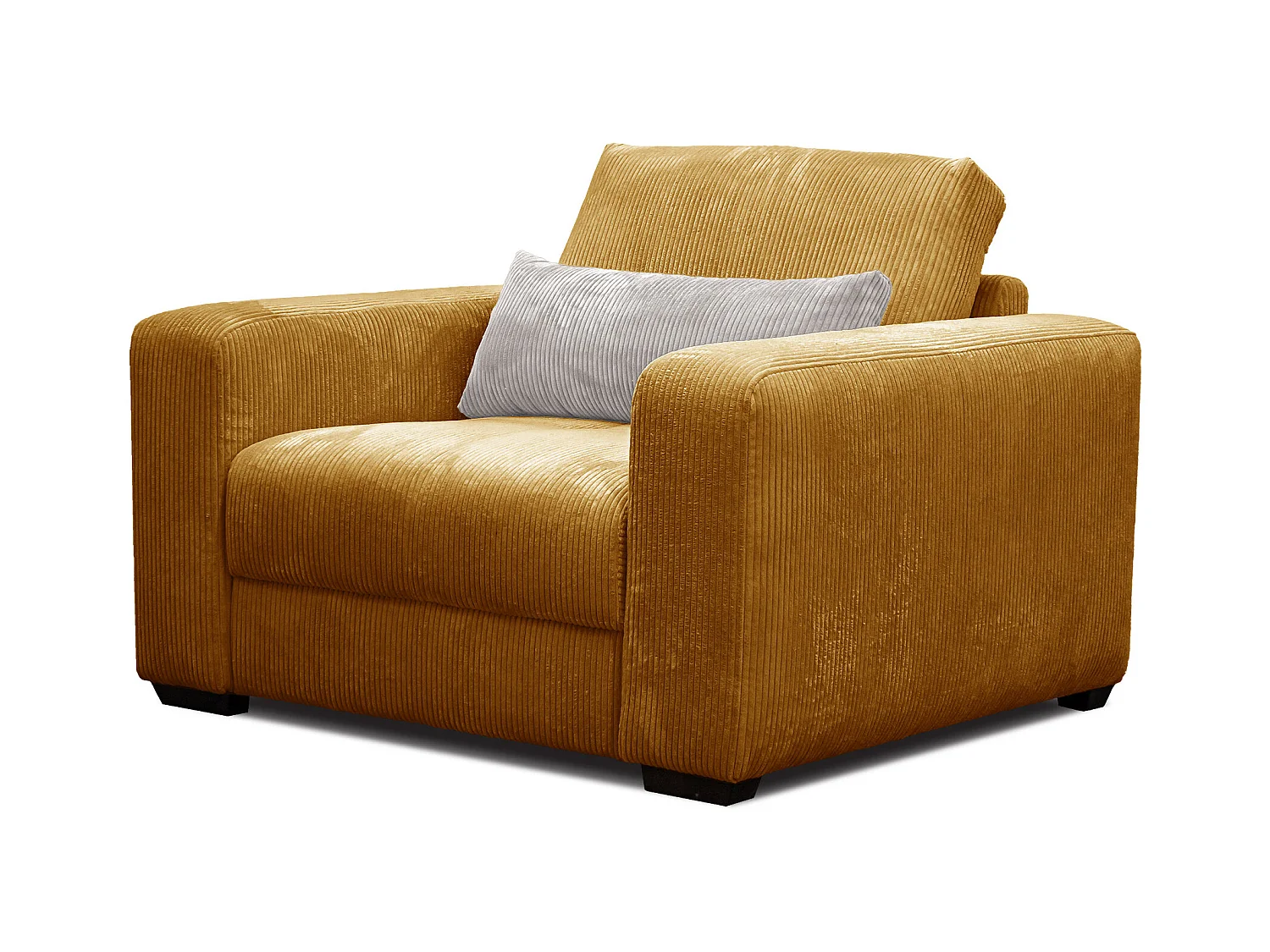 FAUTEUIL OLI en velours côtelé orange