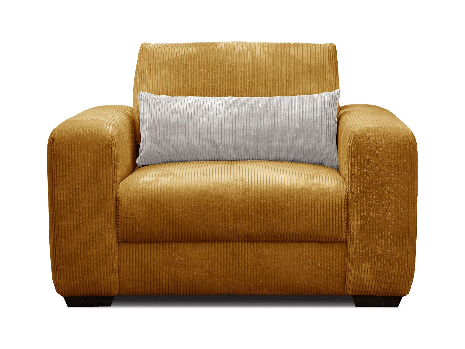 FAUTEUIL OLI en velours côtelé orange