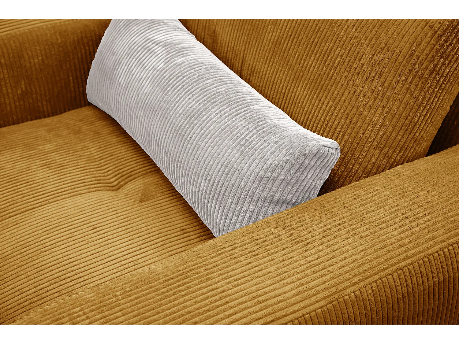 FAUTEUIL OLI en velours côtelé orange