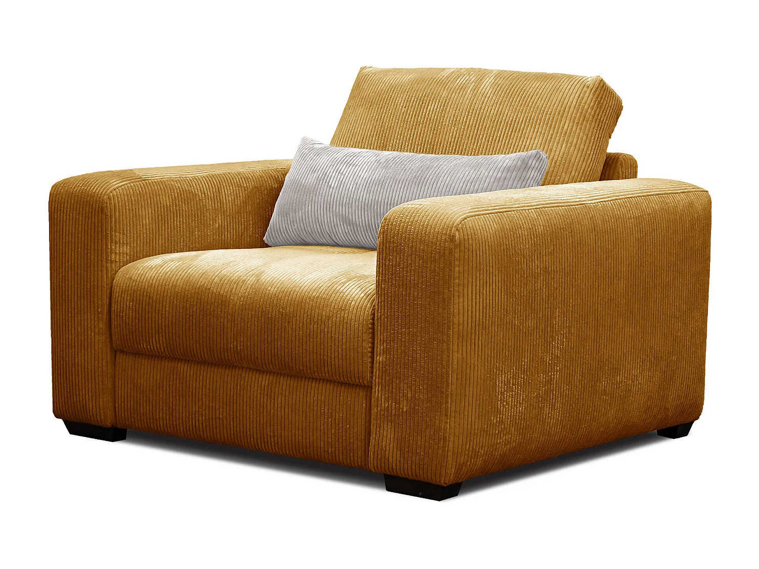 FAUTEUIL OLI en velours côtelé orange