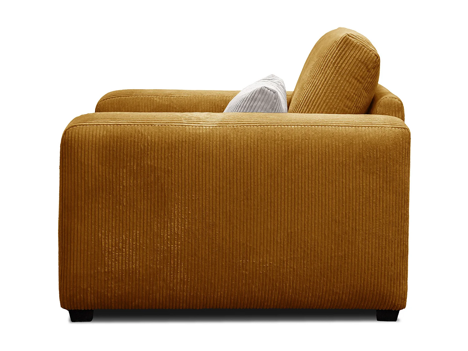 FAUTEUIL OLI en velours côtelé orange