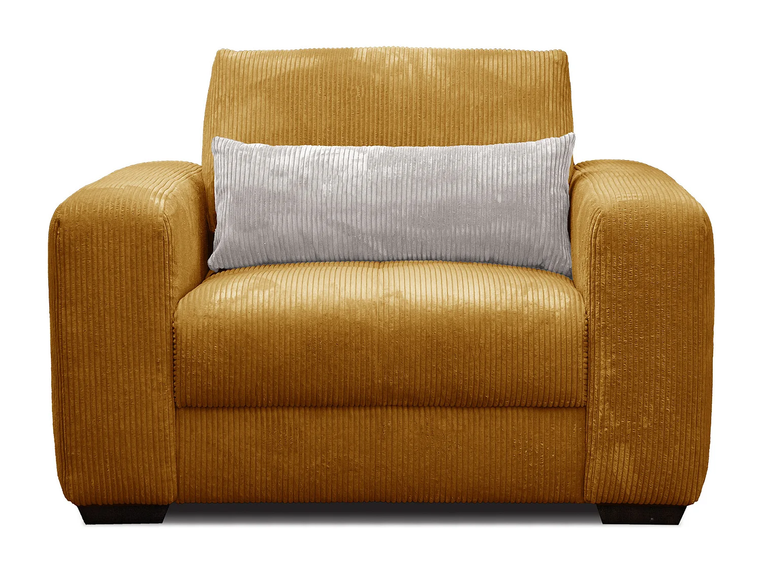 FAUTEUIL OLI en velours côtelé orange