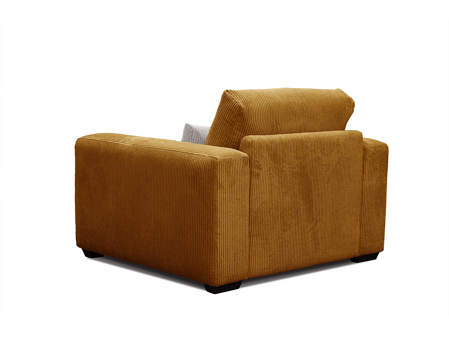 FAUTEUIL OLI en velours côtelé orange