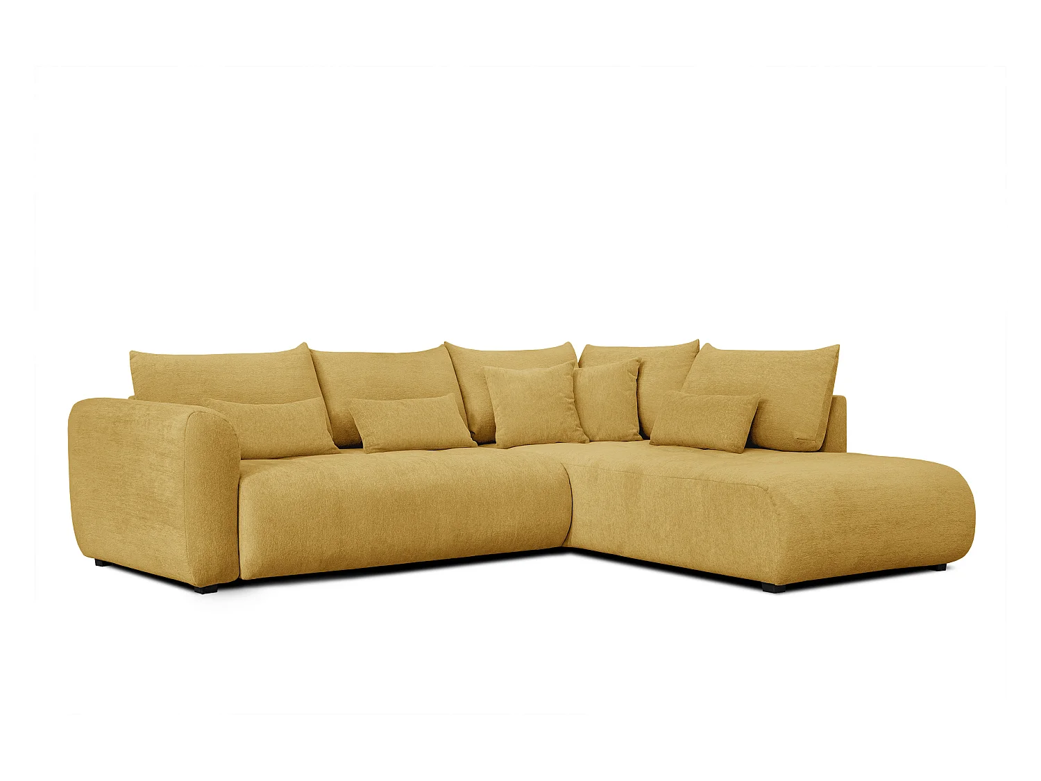 Canapé d'angle 5 places SORENO, tissu jaune