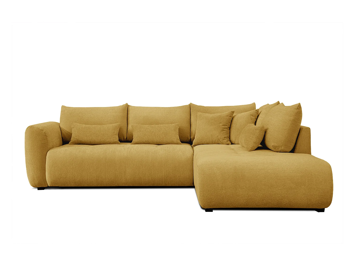 Canapé d'angle 5 places SORENO, tissu jaune