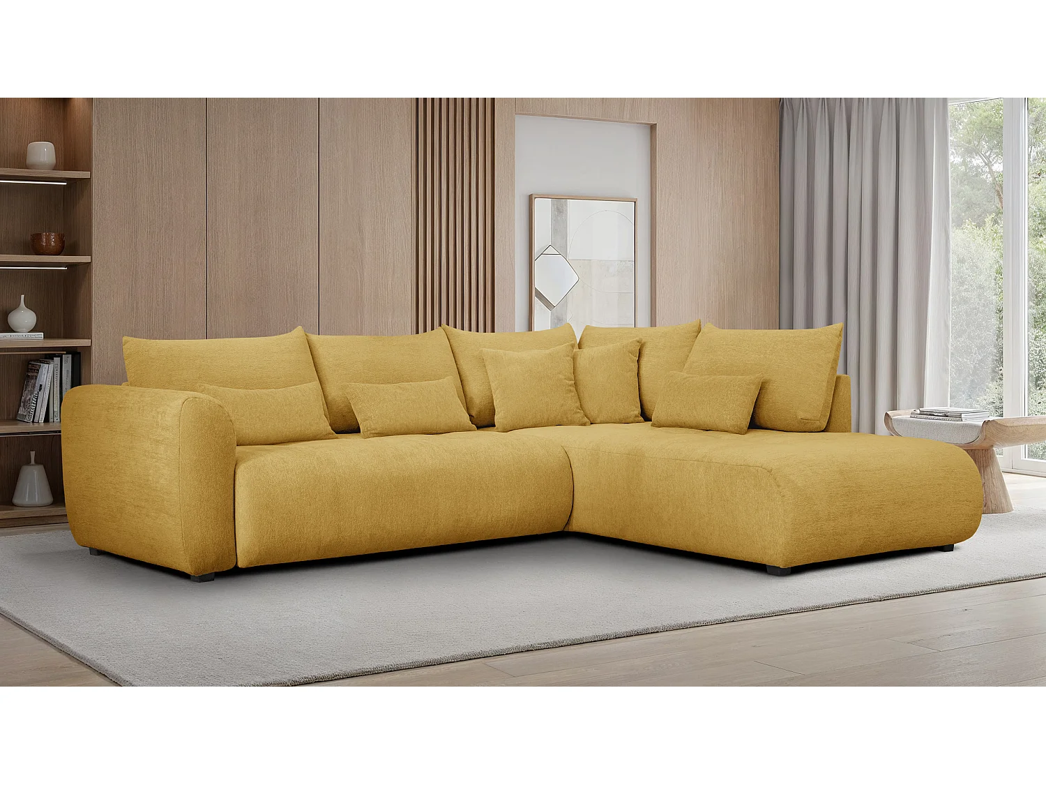 Ecksofa 5-Sitzer rechts SORENO, gelb