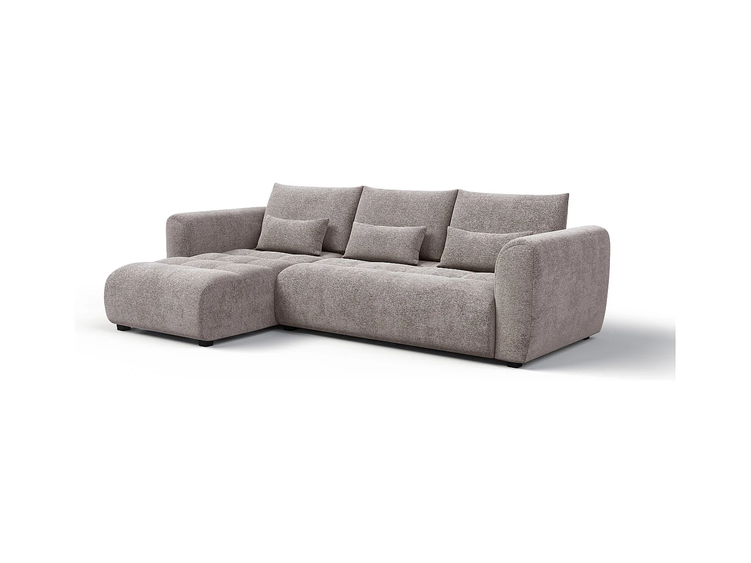 Canapé d'angle 4 places SORENO, tissu beige