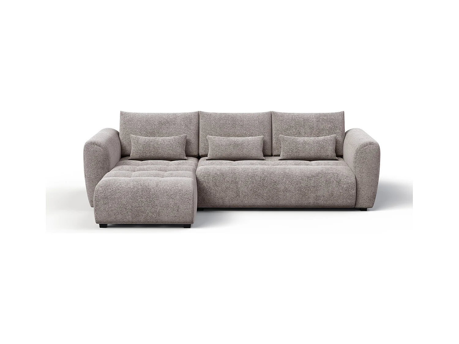 Canapé d'angle 4 places SORENO, tissu beige