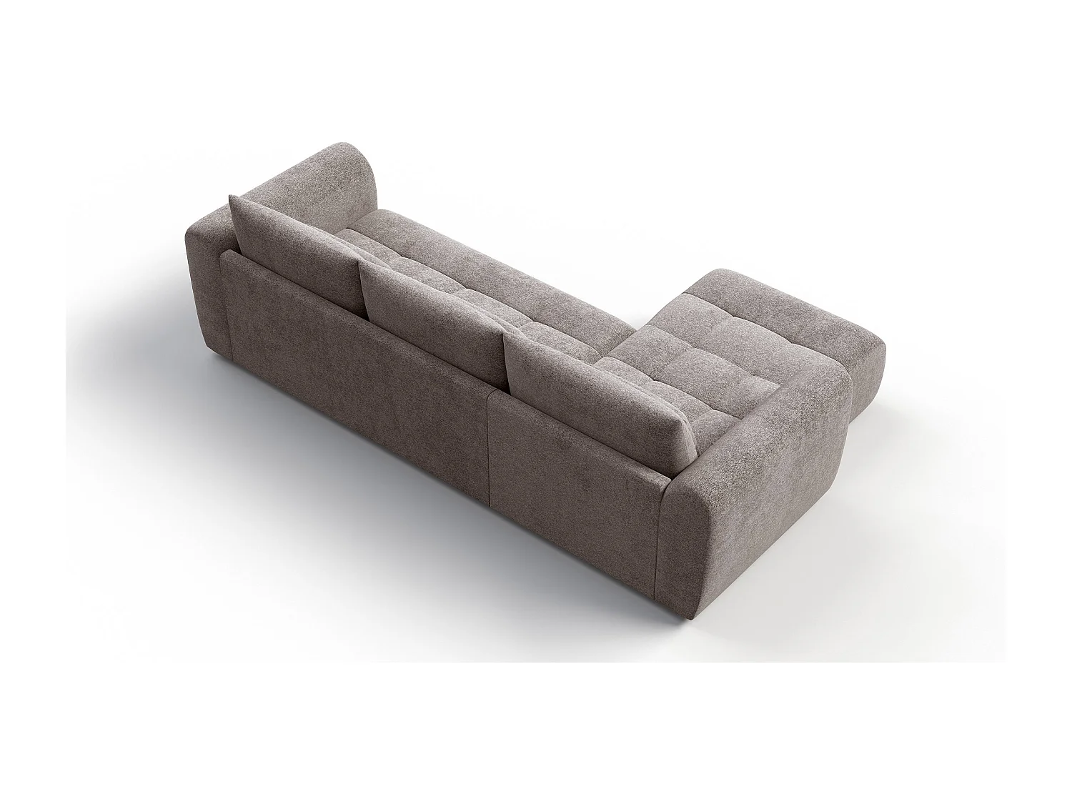 Canapé d'angle 4 places SORENO, tissu beige