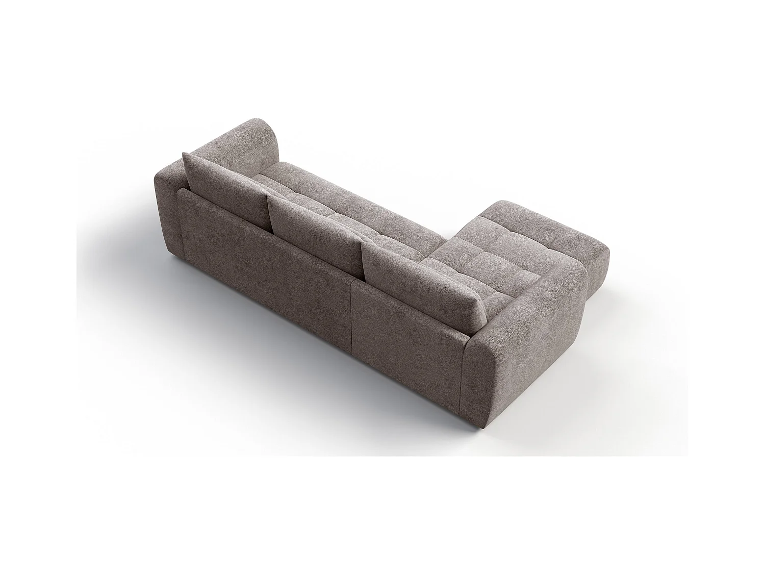 Canapé d'angle 4 places SORENO, tissu beige