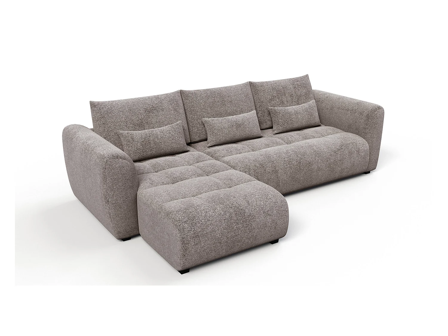 Canapé d'angle 4 places SORENO, tissu beige