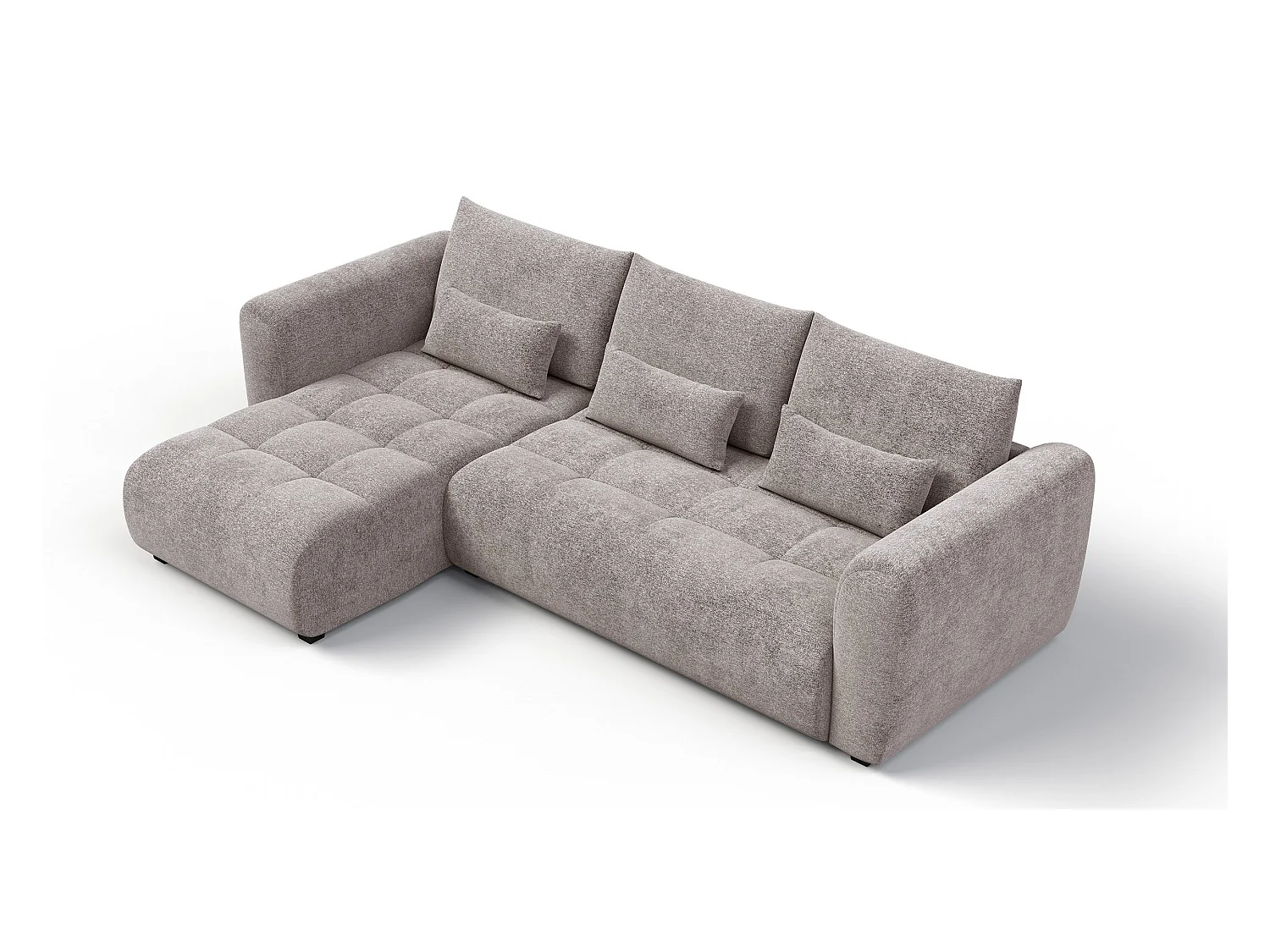 Canapé d'angle 4 places SORENO, tissu beige
