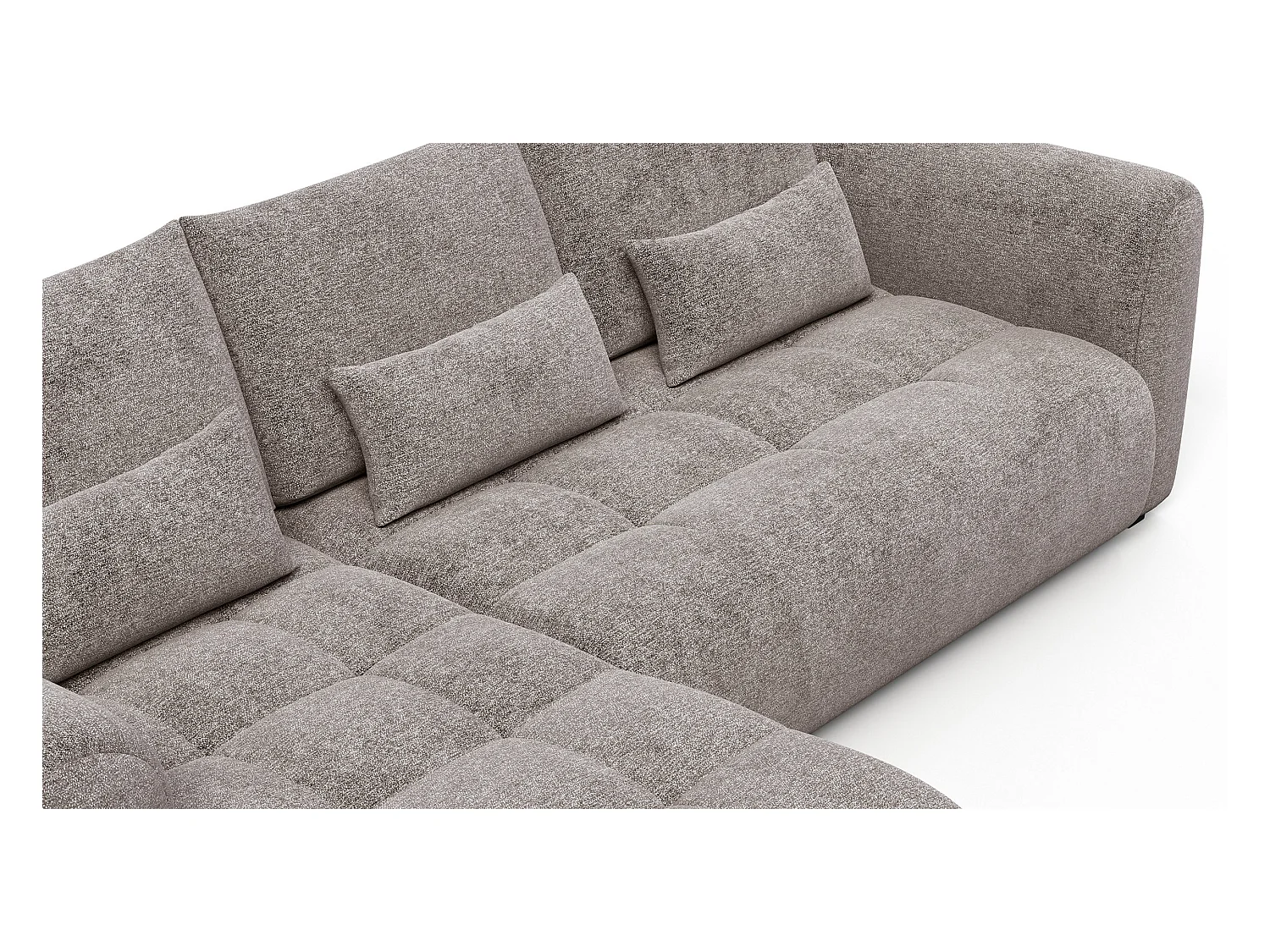 Canapé d'angle 4 places SORENO, tissu beige