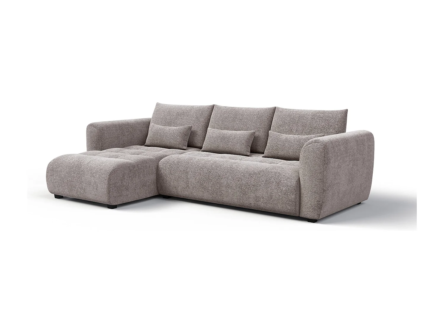 Canapé d'angle 4 places SORENO, tissu beige