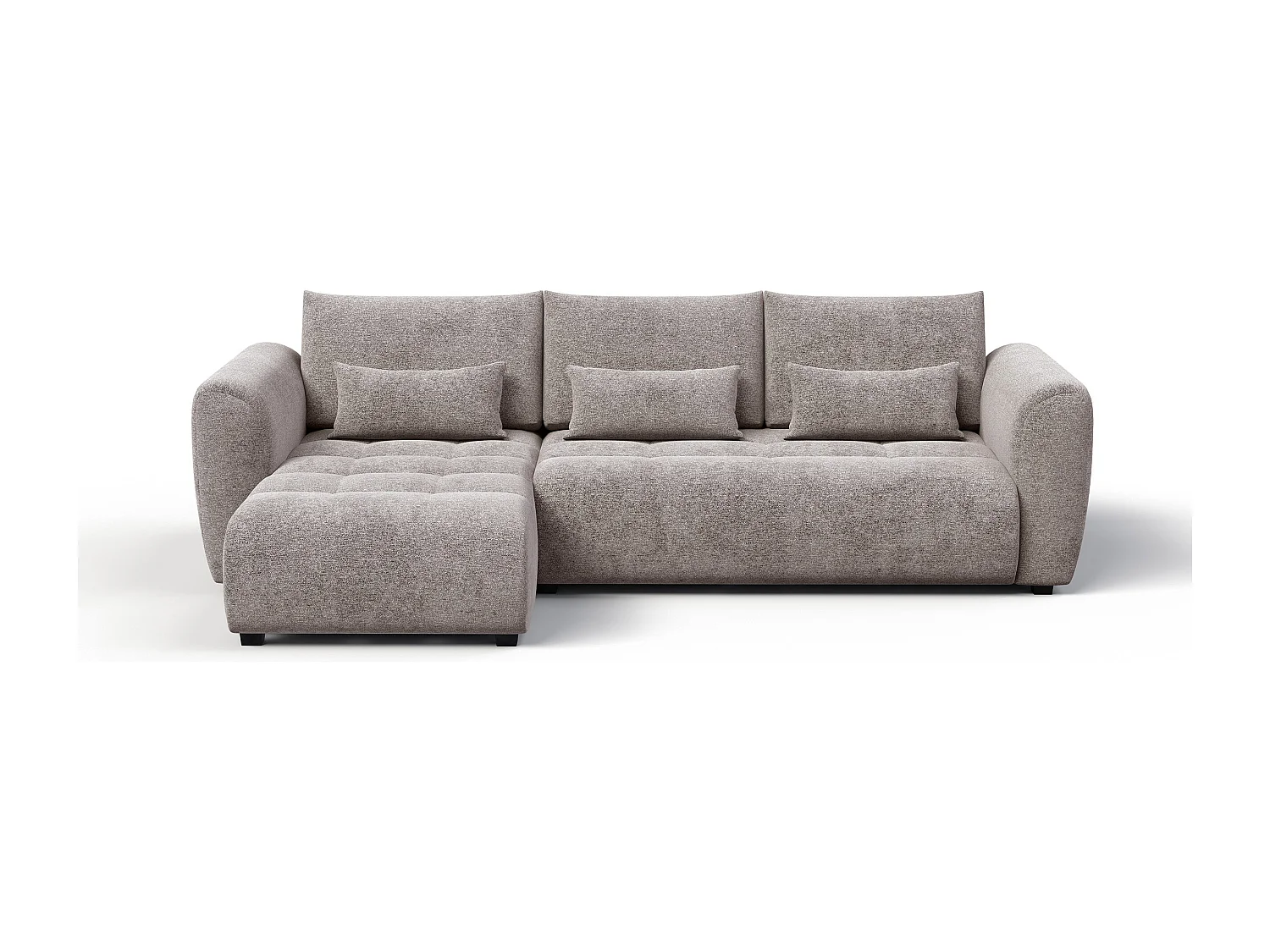 Canapé d'angle 4 places SORENO, tissu beige