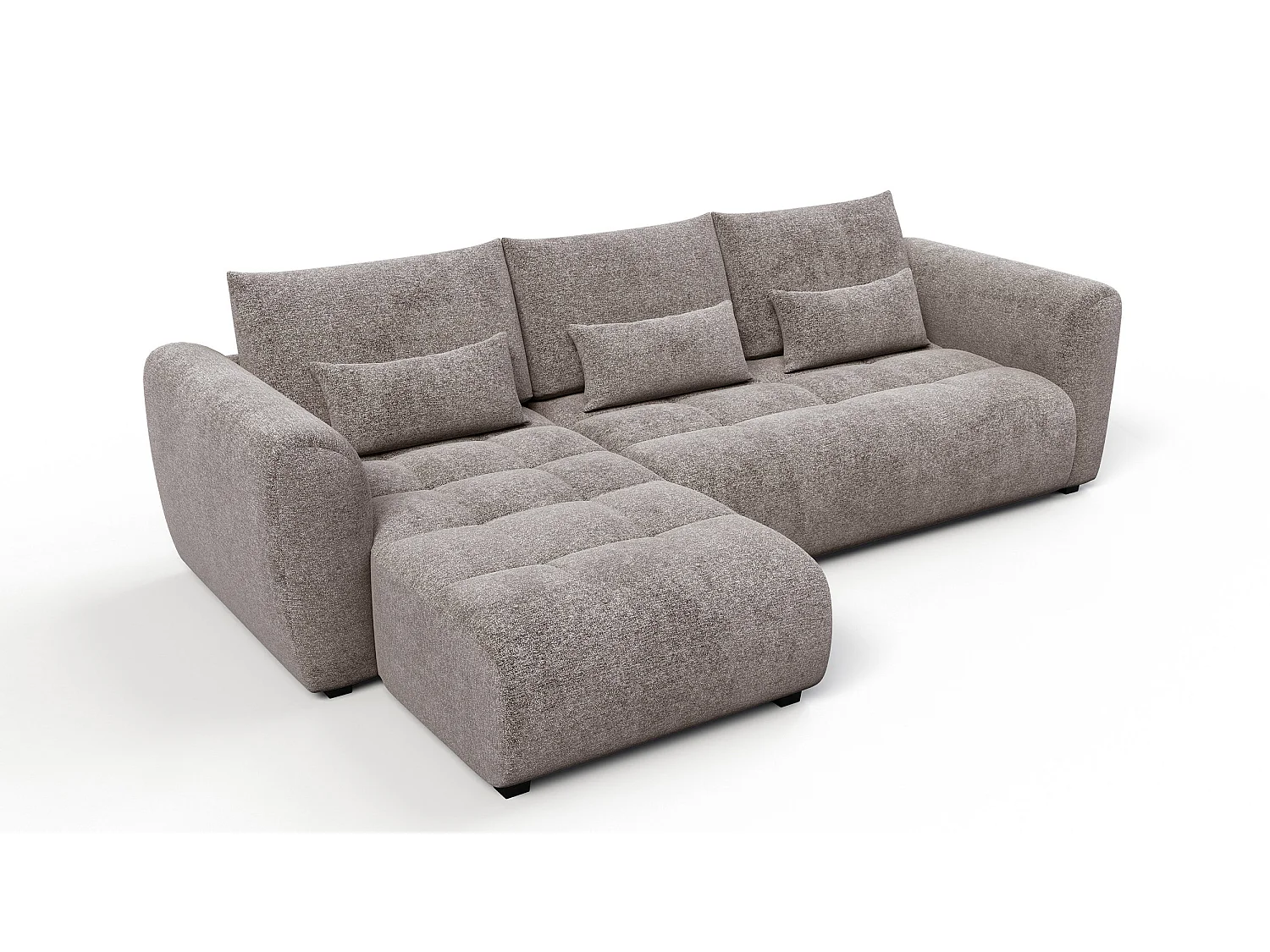 Canapé d'angle 4 places SORENO, tissu beige