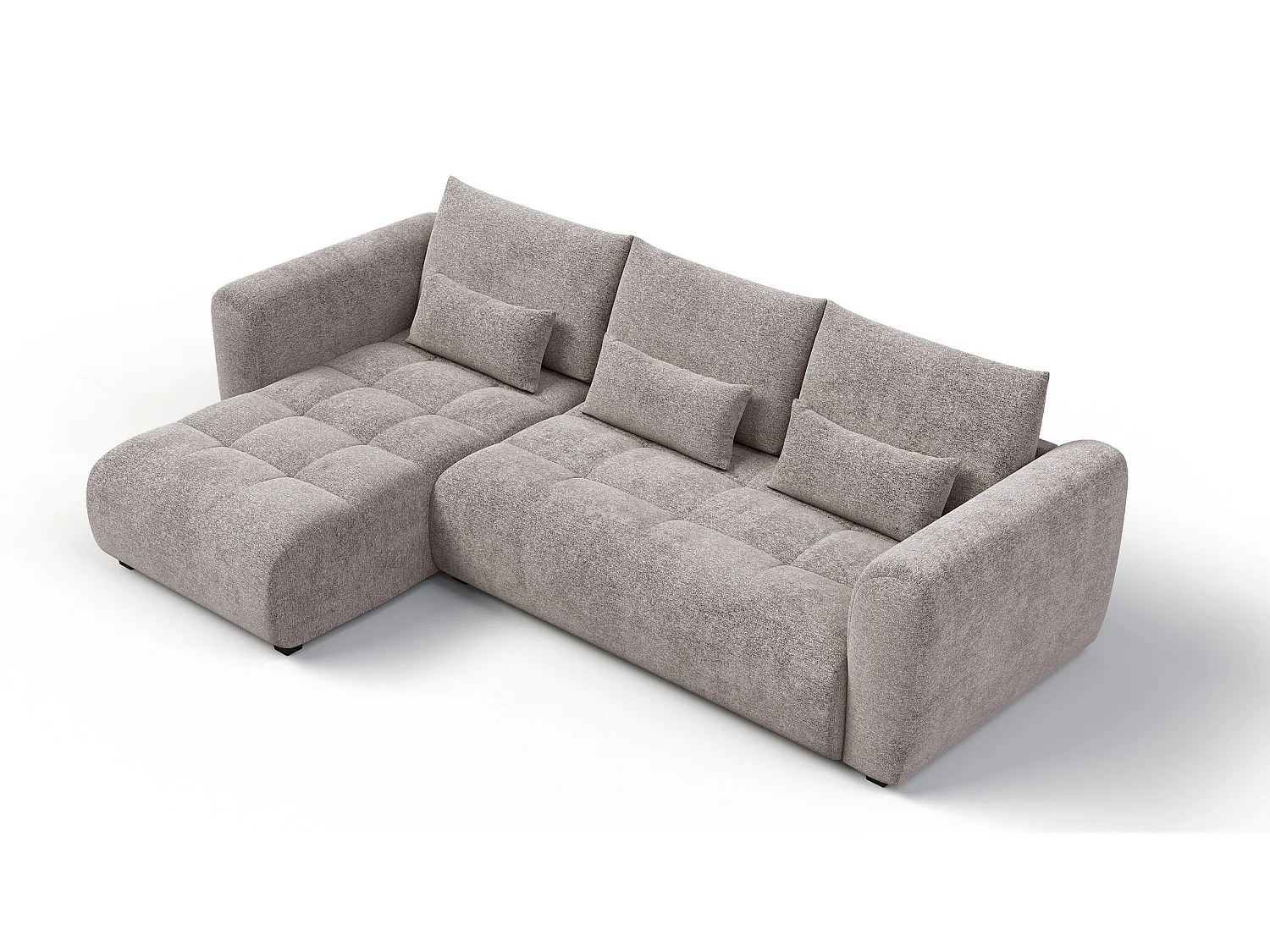 Canapé d'angle 4 places SORENO, tissu beige