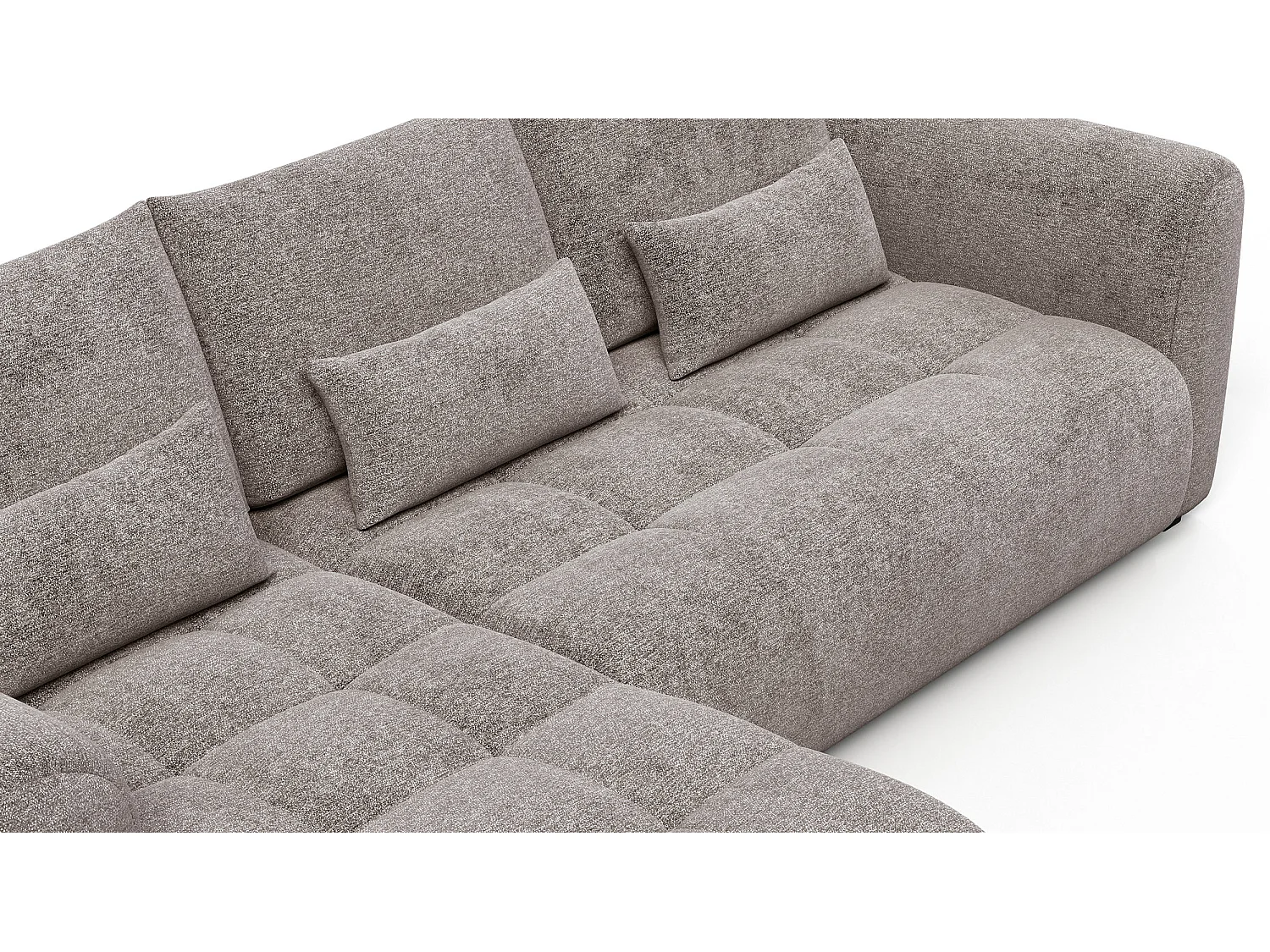 Canapé d'angle 4 places SORENO, tissu beige