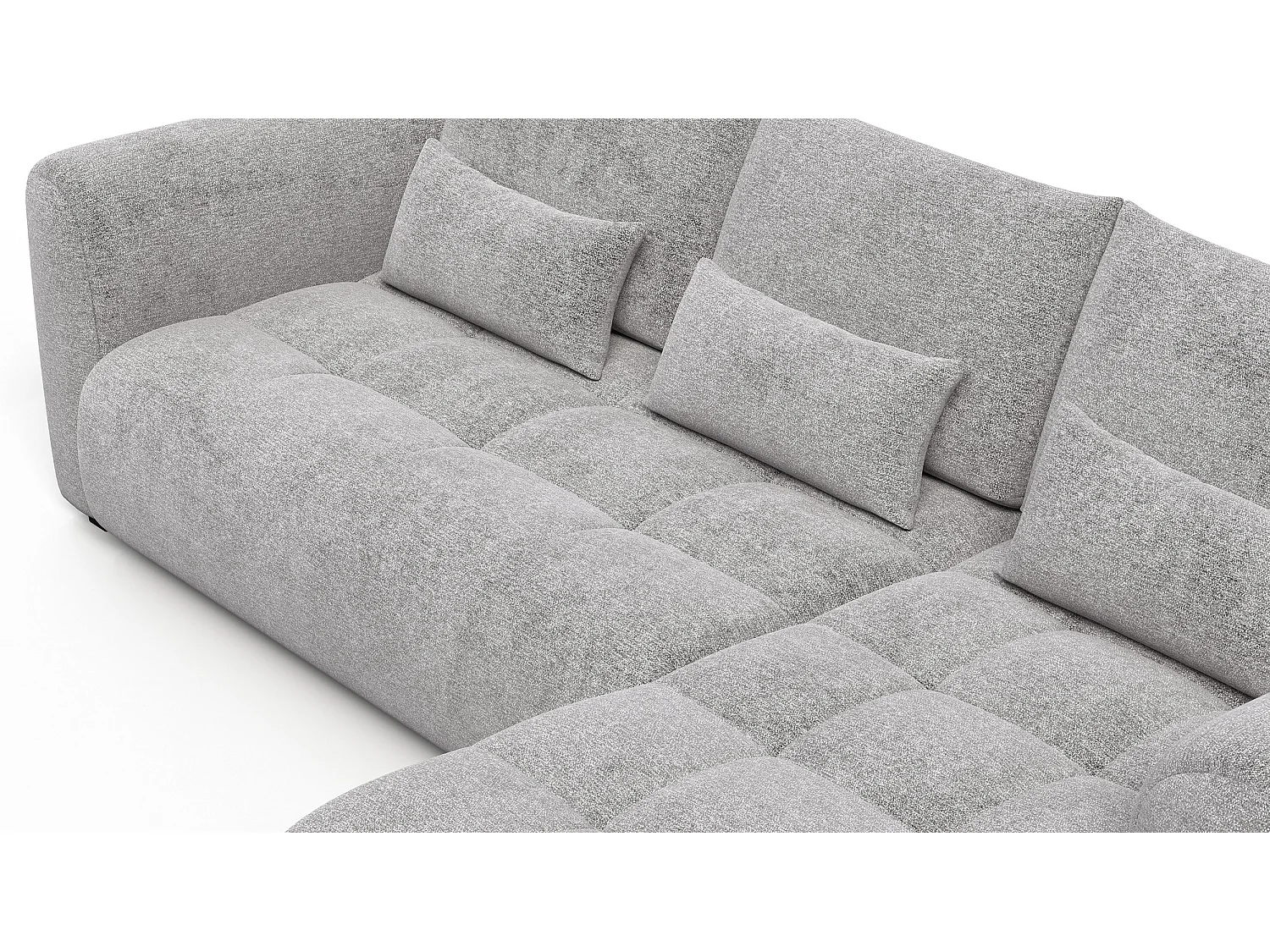 Canapé d'angle 4 places SORENO, tissu gris