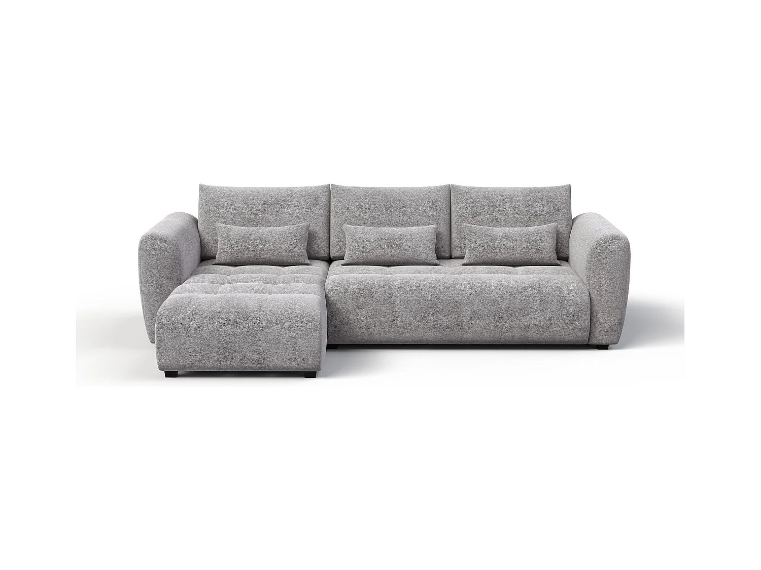 Canapé d'angle 4 places SORENO, tissu gris