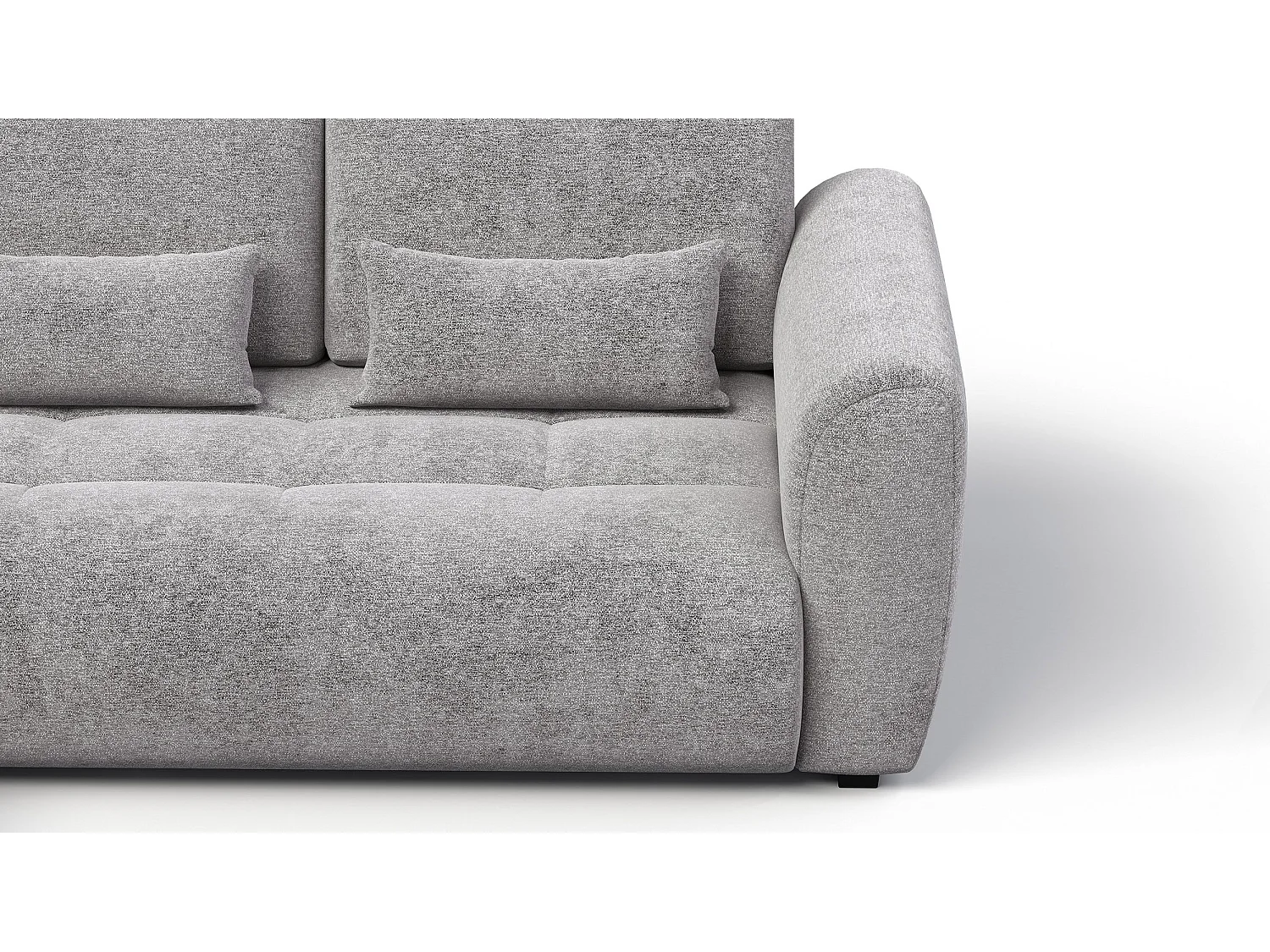 Canapé d'angle 4 places SORENO, tissu gris