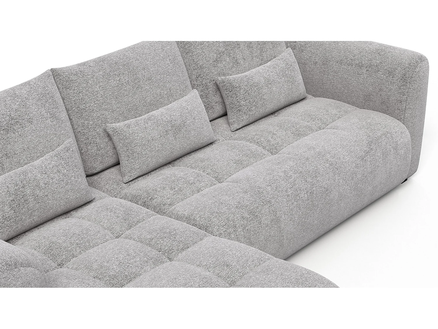 Canapé d'angle 4 places SORENO, tissu gris