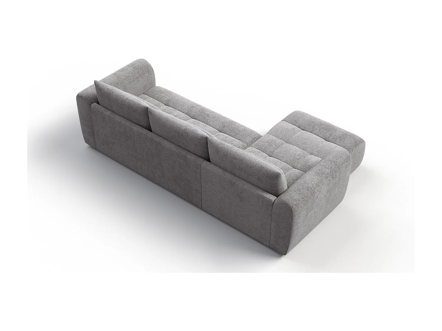 Canapé d'angle 4 places SORENO, tissu gris