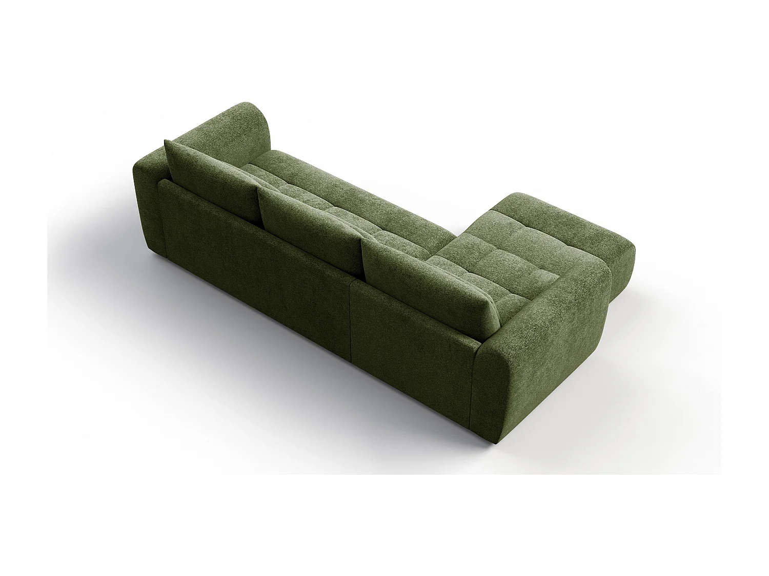 Ecksofa 4-Sitzer links SORENO, dunkelgrün