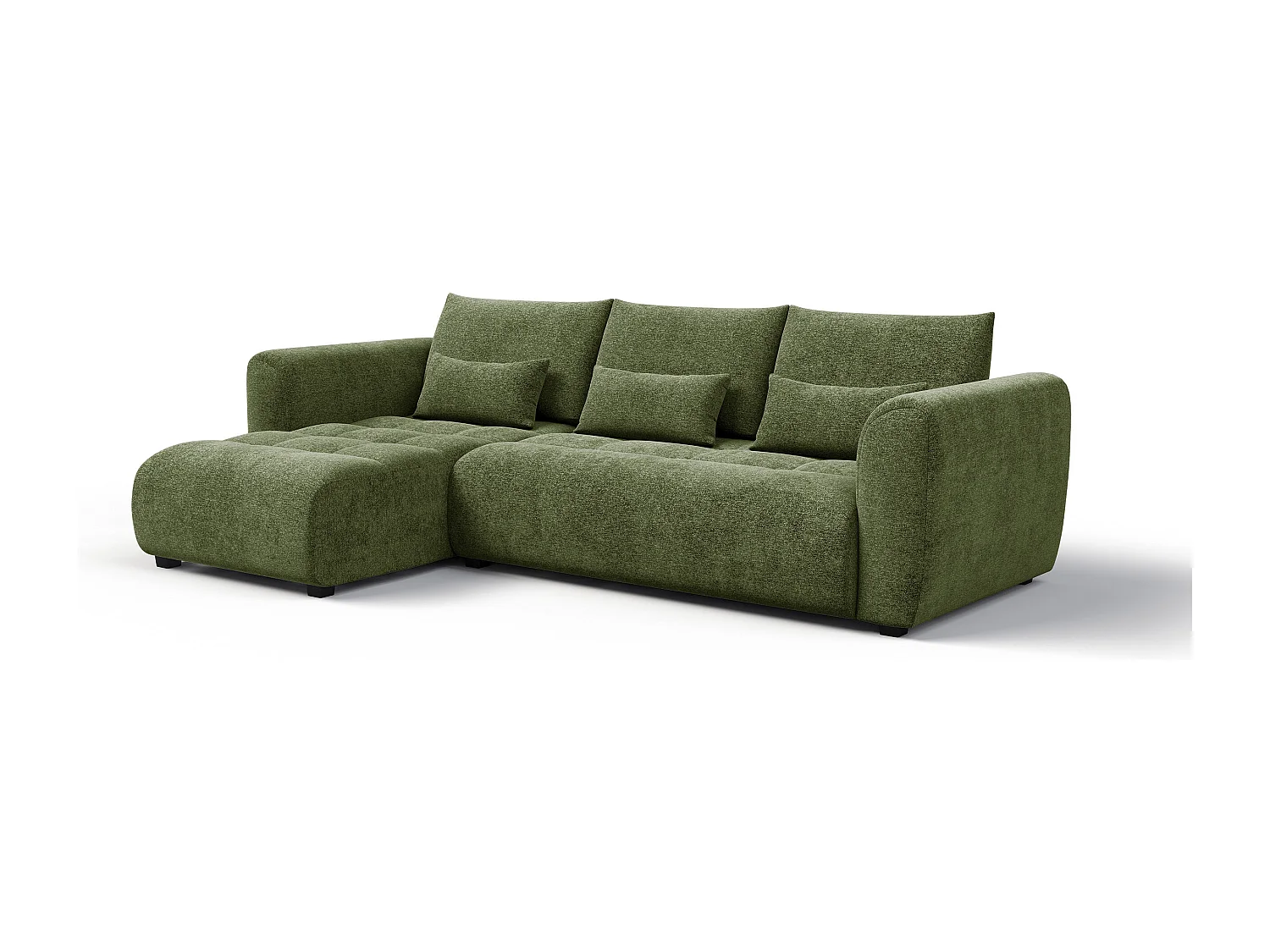 Ecksofa 4-Sitzer links SORENO, dunkelgrün