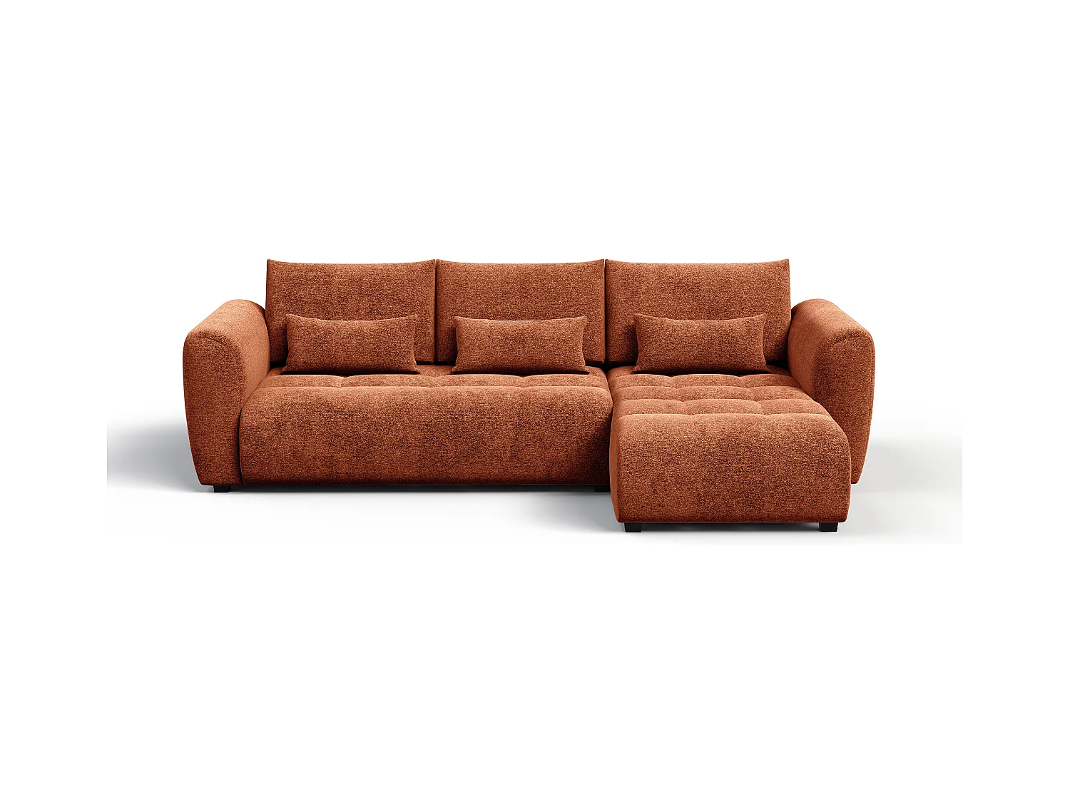 Canapé d'angle 4 places SORENO, tissu orange