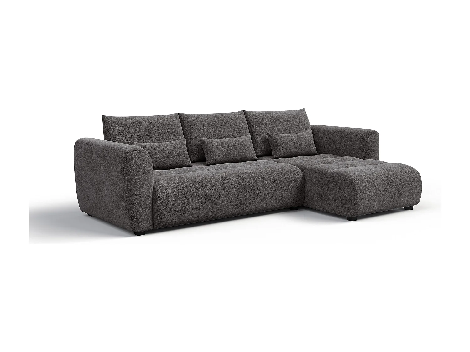 Ecksofa 4-Sitzer rechts SORENO, dunkelgrau