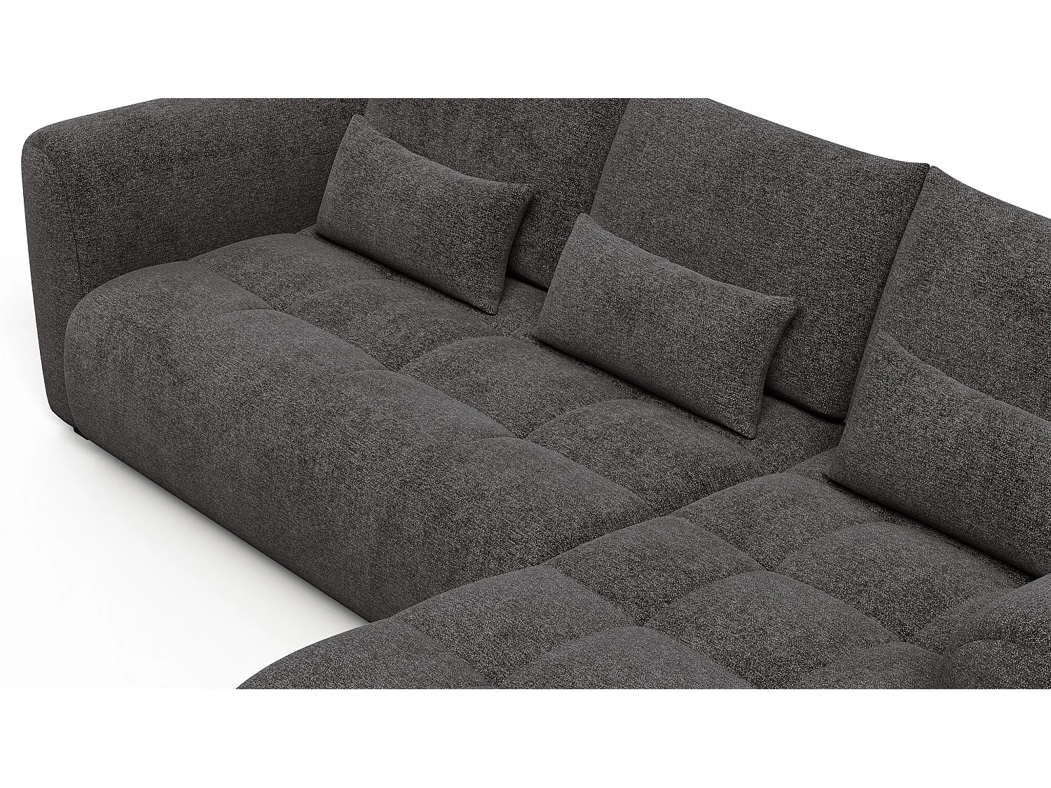 Ecksofa 4-Sitzer rechts SORENO, dunkelgrau